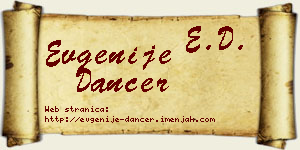 Evgenije Dancer vizit kartica